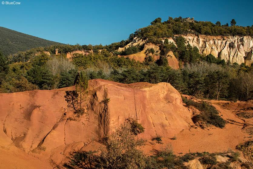 Le Colorado provençal à Rustrel vu du ciel